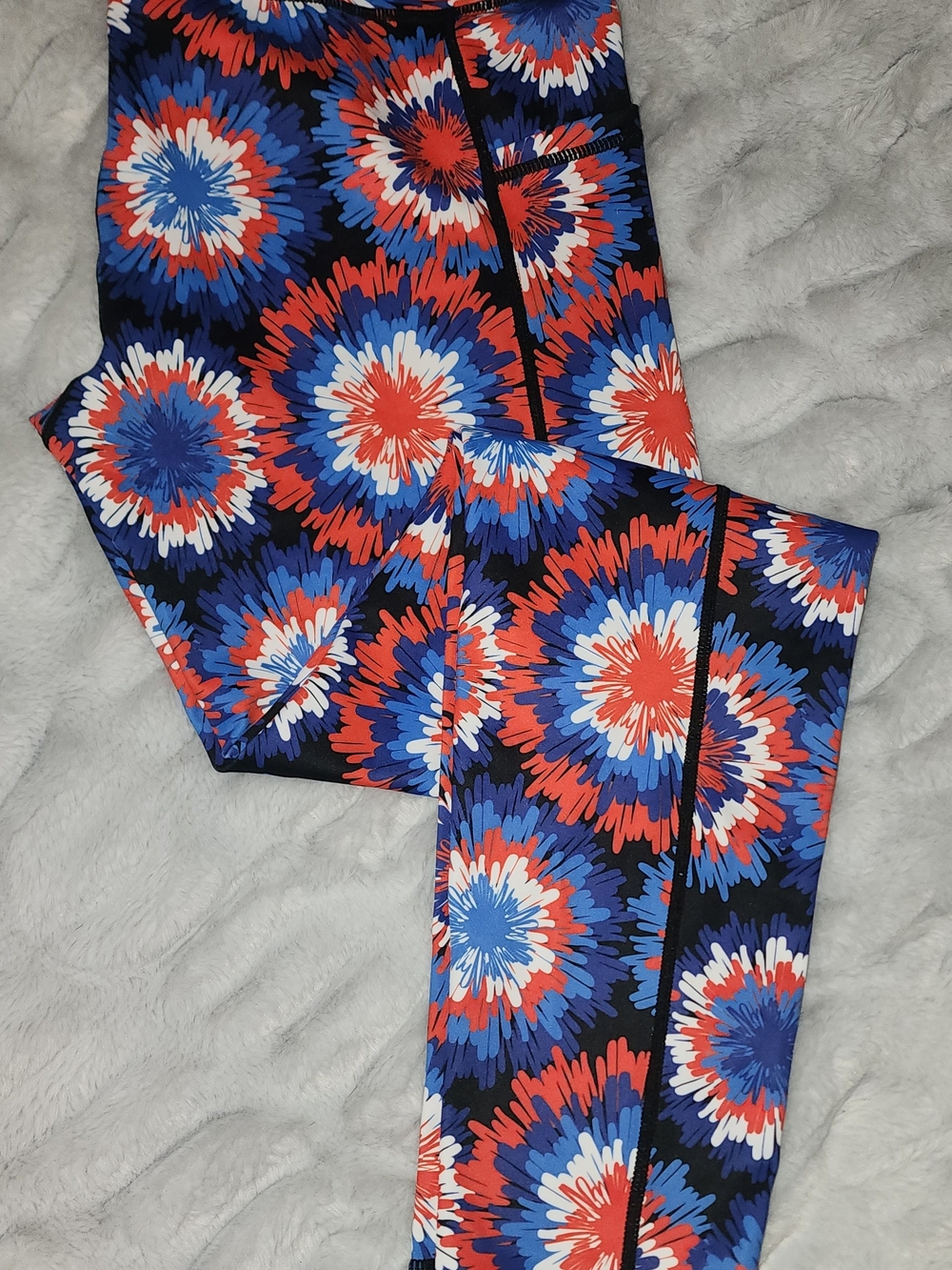 Constantly Varied Gear Womens Firework Burst Leggings - Red, Blue & White